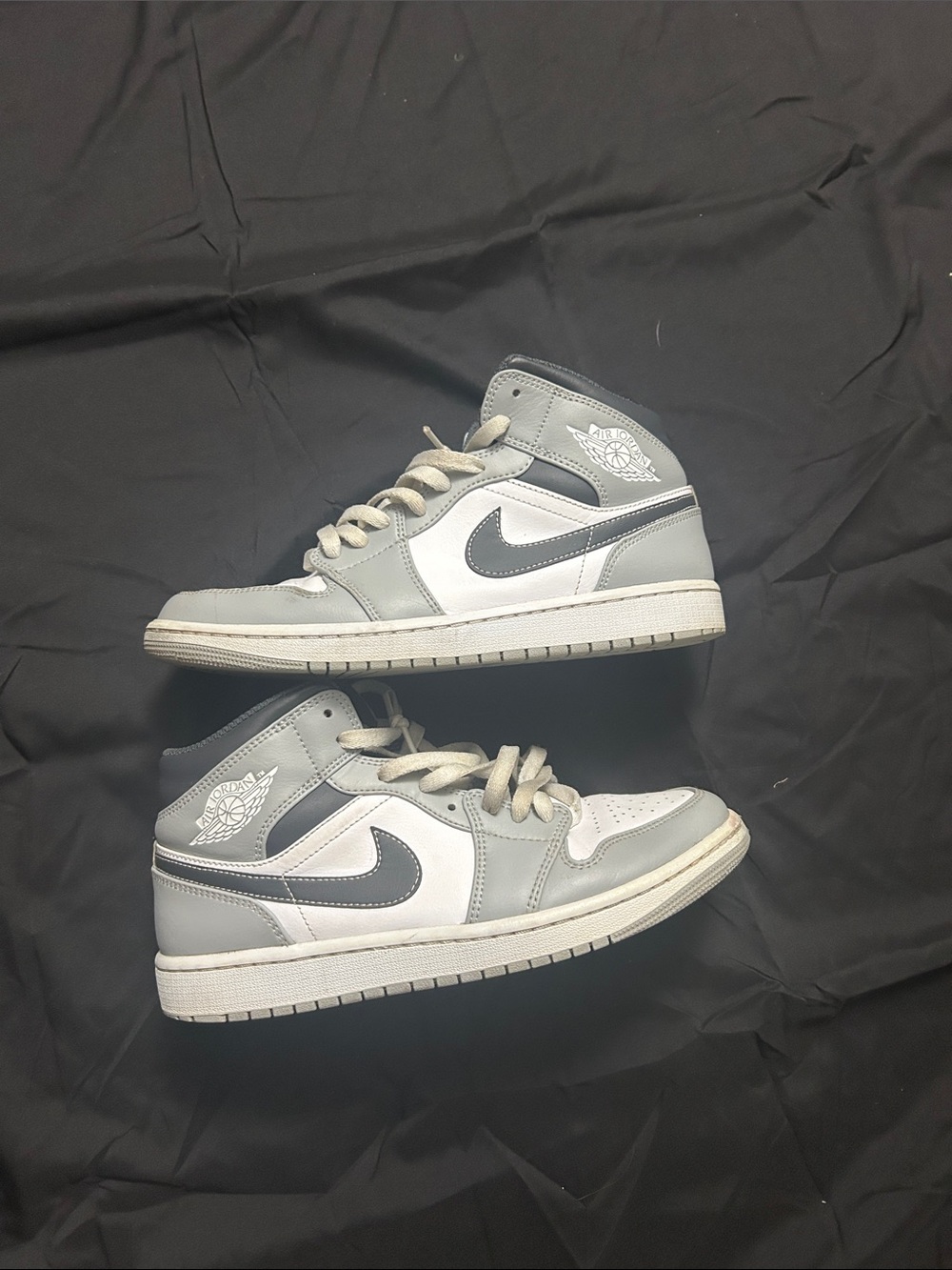Nike Kids Mid-Top Sneakers in Gray and White